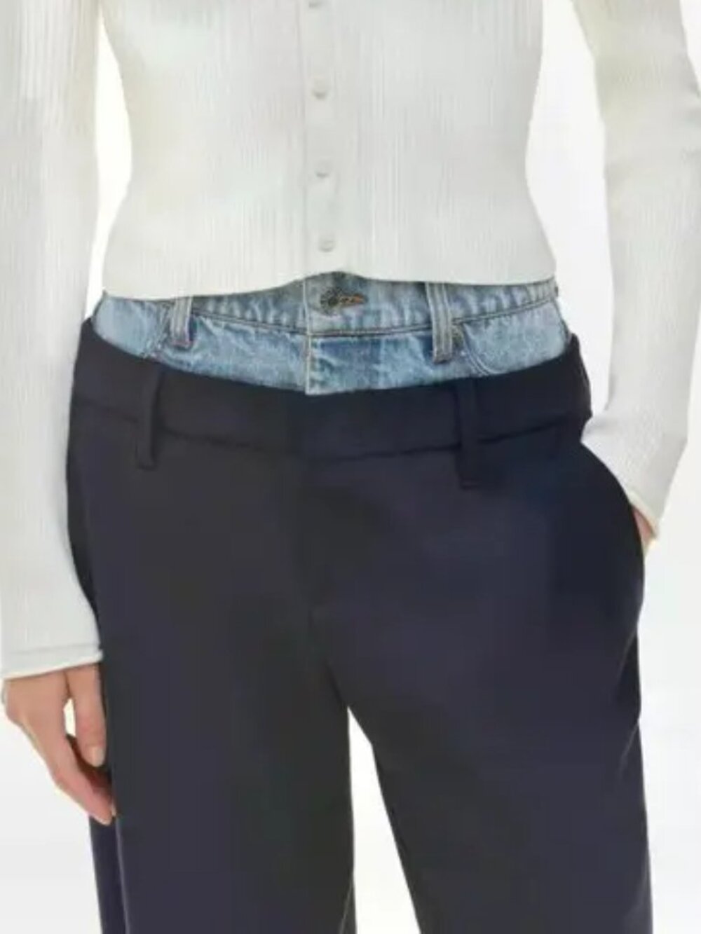 NWT Simkhai Ophelia Double-Waistband Trousers 12